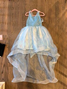 Pleiades Elsa frozen Light Blue High-Low Tulle Dress for Girls